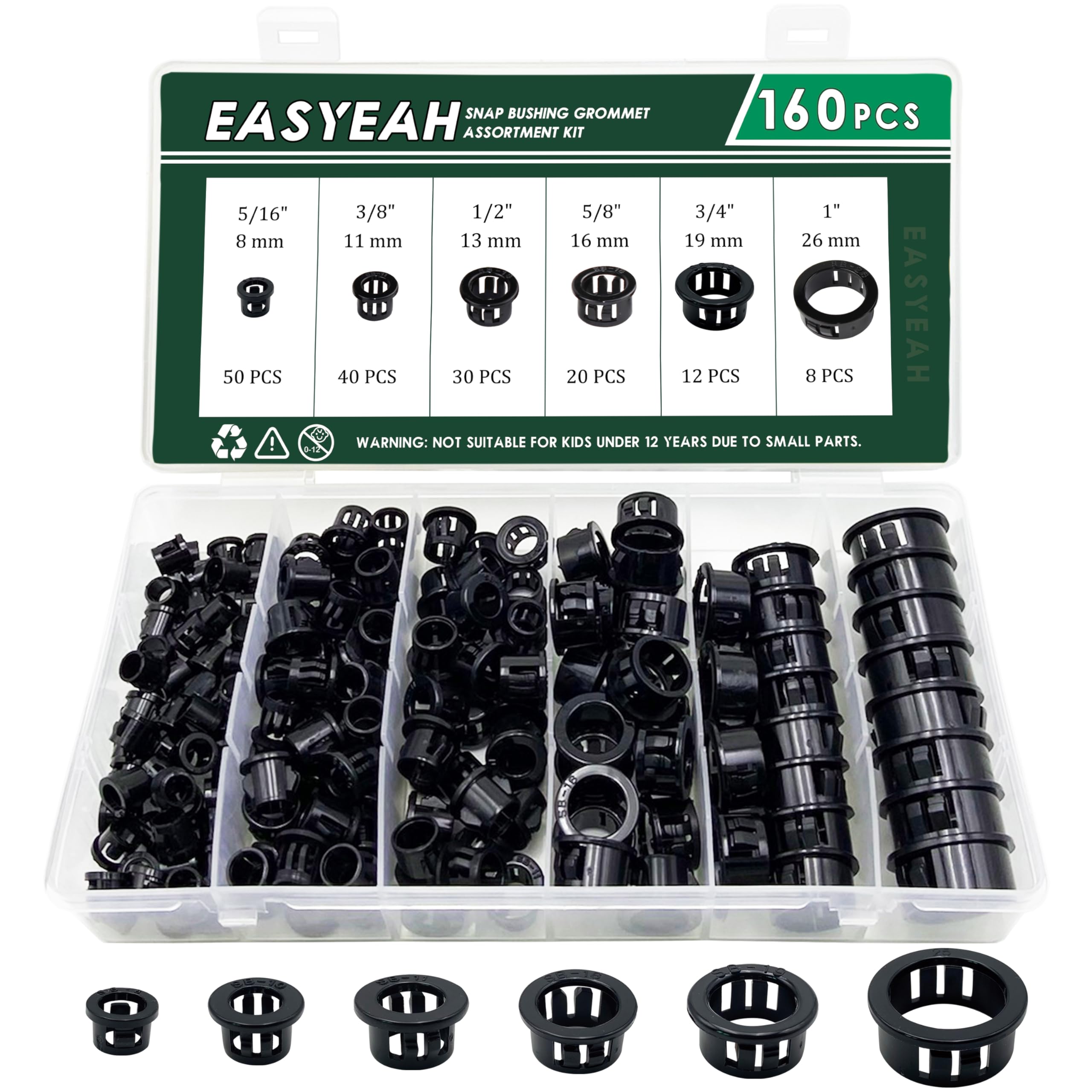 Amazon.com: EASYEAH 160 Pcs 6 Sizes Cable Snap-in Knockout